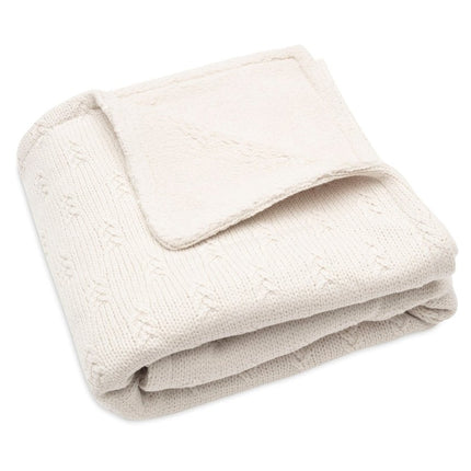 Jollein Wiegdeken Grain Knit Oatmeal/Velvet 75X100Cm koop je bij Babywinkel