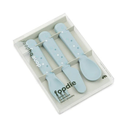 Done by Deer Baby Bestekset Happy Dots Blue koop je bij Babywinkel