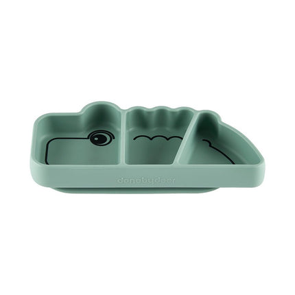 Done by Deer Baby Bordje Siliconen Stick&Stay Croco Green koop je bij Babywinkel