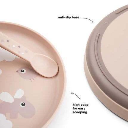 Done by Deer Babybord Happy Clouds Powder Rond koop je bij Babywinkel