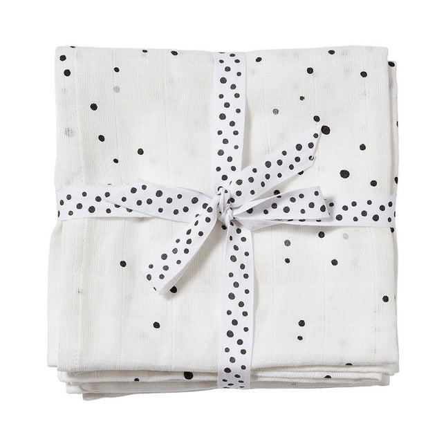 Done by Deer Inbakerdoek Dromerige Stippen Zwart/Wit 2st koop je bij Babywinkel