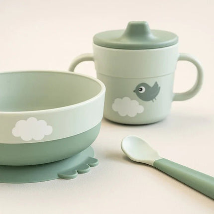 Done by Deer Kinderservies Happy Clouds Green koop je bij Babywinkel