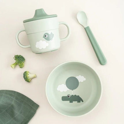 Done by Deer Kinderservies Happy Clouds Green koop je bij Babywinkel