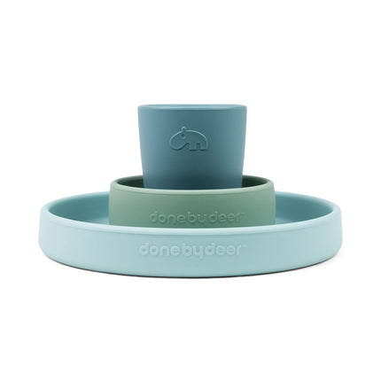 Done by Deer Kinderservies Set Happy Clouds Blue 3st koop je bij Babywinkel