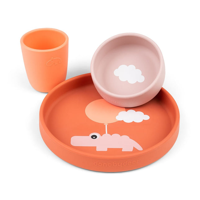 Done by Deer Kinderservies Set Happy Clouds Papaya 3st koop je bij Babywinkel