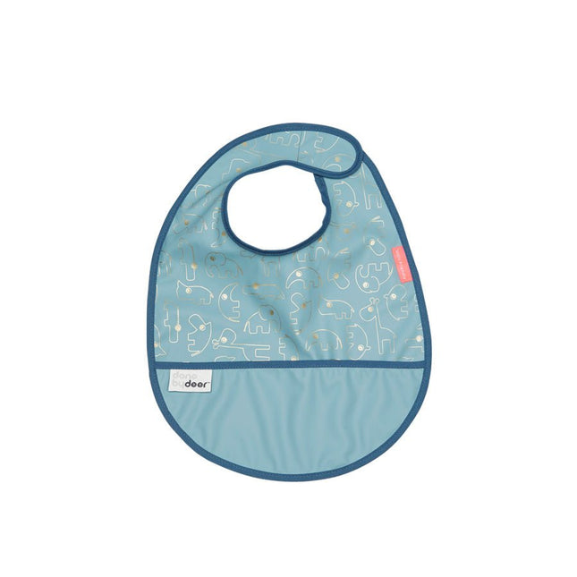 Done by Deer Slabbetje Met Klittenband Blue/Goud koop je bij Babywinkel