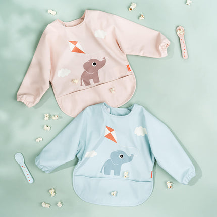 Done by Deer Slabbetje Playgrond Powder met Mouwen koop je bij Babywinkel