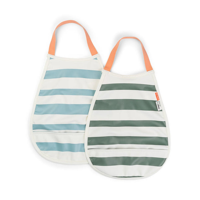 Done by Deer Slabbetje Stripes Blue/Green 2st koop je bij Babywinkel