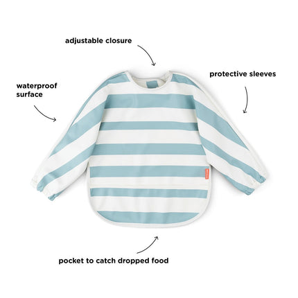 Done by Deer Slabbetje Stripes Met Lange Mouwen Blue koop je bij Babywinkel