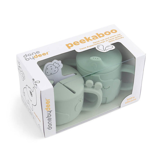 Done by Deer Snackbakje Met Drinkbeker Set Deer Friends Green koop je bij Babywinkel