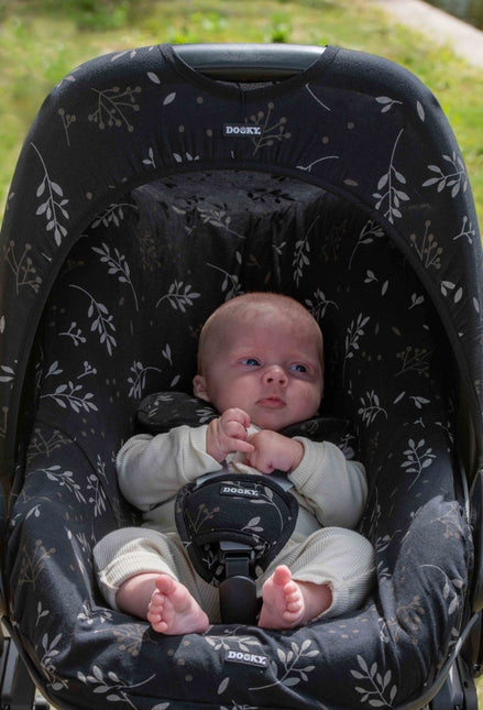 Dooky Gordelbeschermer Universal Pads Leaves Black koop je bij Babywinkel