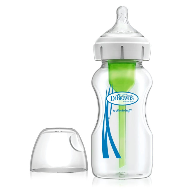 Dr. Brown’s Options+ Anti - colic Bottle | Brede halsfles glas 270ml koop je bij Babywinkel