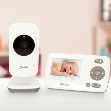 Alecto Babyfoon Dvm - 71 Met Camera En Kleurenscherm Wit/Taupe koop je bij Babywinkel