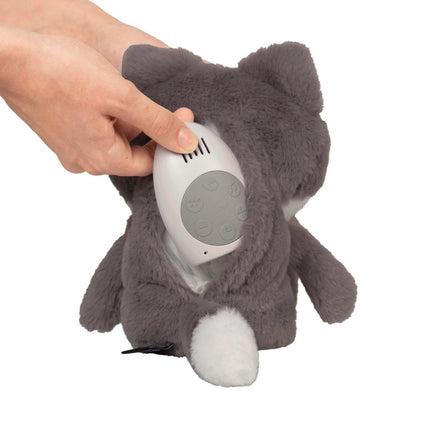 Flow Amsterdam Knuffel met Hartslag Robin Vosje Grijs koop je bij Babywinkel