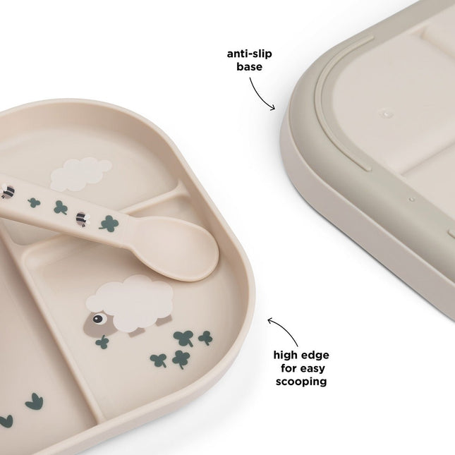 Done by Deer Babybord Tiny Farm Beige 3 Vakjes koop je bij Babywinkel