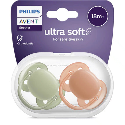 Philips Avent Speen Maat 3 Ultra Soft Kaki/Terracotta 2 Stuks koop je bij Babywinkel