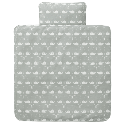 Fresk Dekbedovertrek Whale Dawn Grey 80x80cm koop je bij Babywinkel