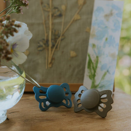 Frigg Speen Maat 1 Butterfly Ocean View/Sage Silicone 2St koop je bij Babywinkel
