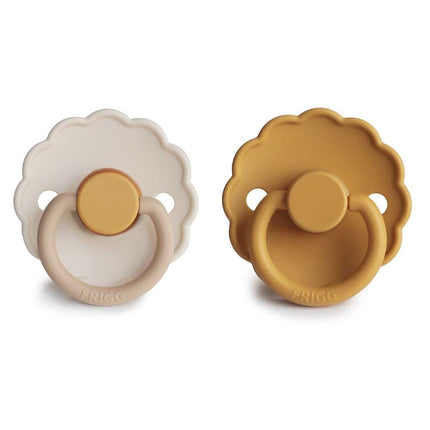 Frigg Speen Maat 1 Daisy Blooming Chamomile/H.Gold Silicone 2 - Pack koop je bij Babywinkel