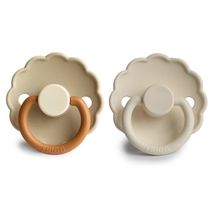 Frigg Speen Maat 1 Daisy Blooming Desert/Cream Silicone 2 - Pack koop je bij Babywinkel