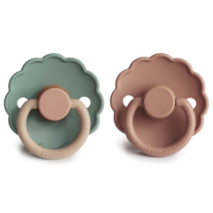 Frigg Speen Maat 1 Daisy Blooming R.Gold/Willow Latex 2 - Pack koop je bij Babywinkel