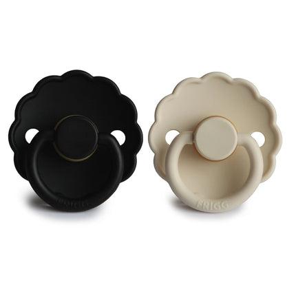 Frigg Speen Maat 1 Daisy Cream/Jet Black Latex 2 - Pack koop je bij Babywinkel