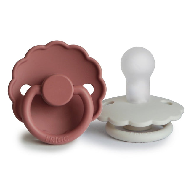 Frigg Speen Maat 1 Daisy Cream/Powder Blush Silicone 2 - Pack koop je bij Babywinkel