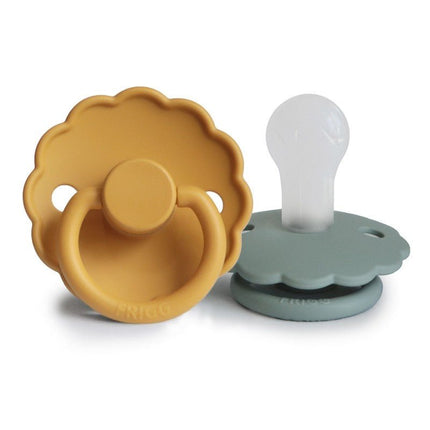 Frigg Speen Maat 1 Daisy Honey Gold/Lily Pad Silicone 2 - Pack koop je bij Babywinkel