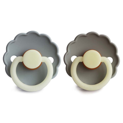 Frigg Speen Maat 1 Daisy Night French Gray / Portobello Silicone 2 - Pack koop je bij Babywinkel