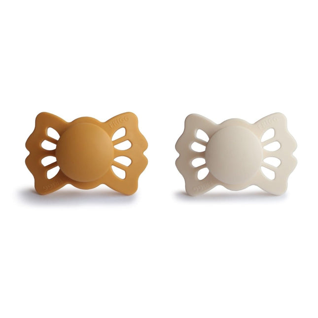 Frigg Speen Maat 1 Lucky Honey Gold/Cream Silicone 2 - Pack koop je bij Babywinkel