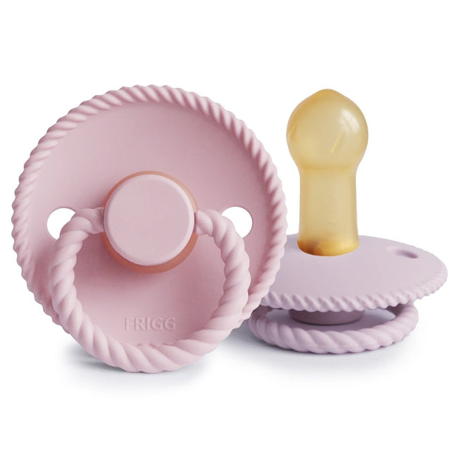 Frigg Speen Maat 1 Rope Baby Pink/Soft Lilac Silicone 2 - Pack koop je bij Babywinkel