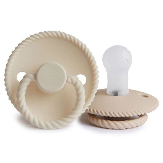 Frigg Speen Maat 1 Rope Cream/Croissant Silicone 2 - Pack koop je bij Babywinkel