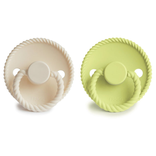 Frigg Speen Maat 1 Rope Cream/Matcha Silicone 2 - Pack koop je bij Babywinkel