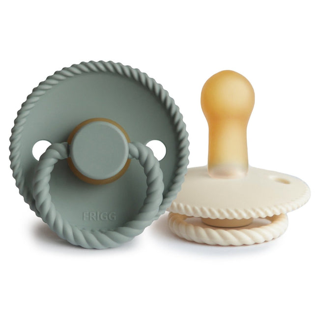Frigg Speen Maat 1 Rope Cream/Sage Latex 2 - Pack koop je bij Babywinkel