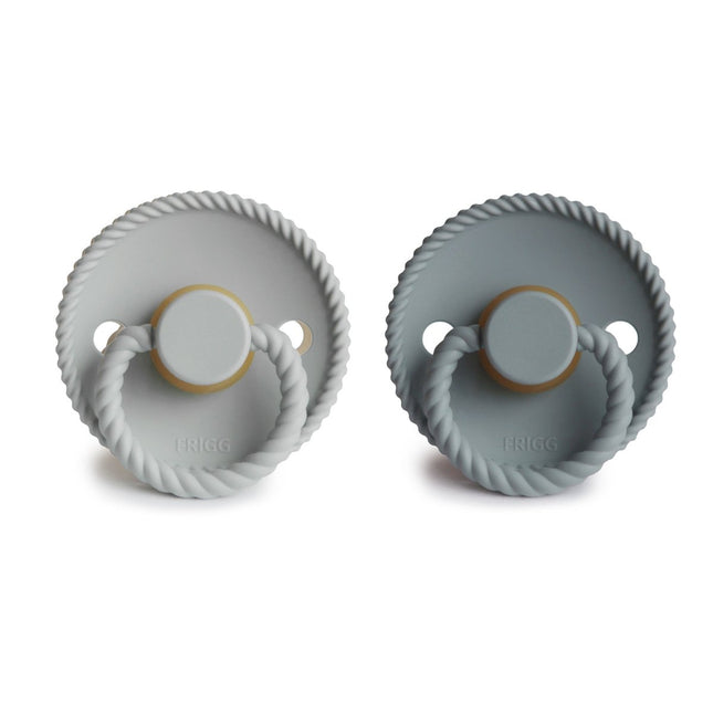 Frigg Speen Maat 1 Rope Fr.Gray/Silver Gray Latex 2 - Pack koop je bij Babywinkel