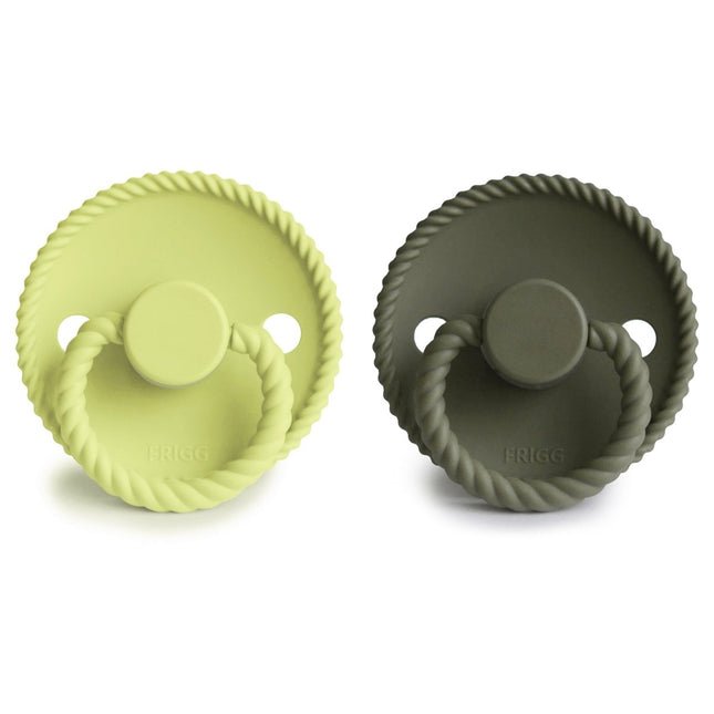 Frigg Speen Maat 1 Rope Matcha/Olive Silicone 2 - Pack koop je bij Babywinkel