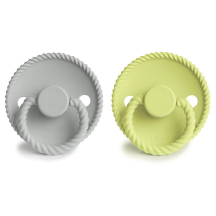 Frigg Speen Maat 1 Rope Silver Gray/Matcha Silicone 2 - Pack koop je bij Babywinkel
