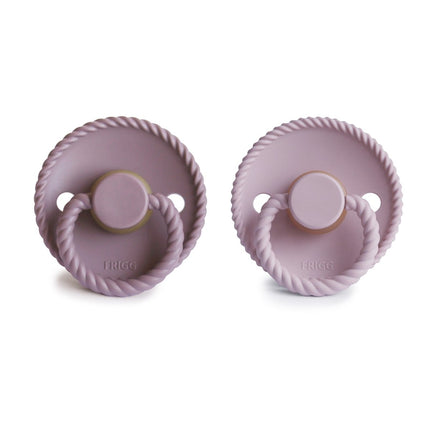 Frigg Speen Maat 1 Rope Tw. Mauve/Soft Lilac Latex 2 - Pack koop je bij Babywinkel