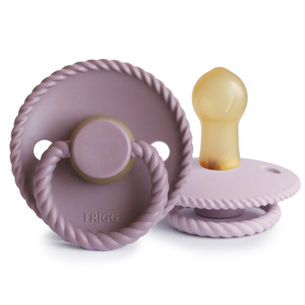 Frigg Speen Maat 1 Rope Tw. Mauve/Soft Lilac Latex 2 - Pack koop je bij Babywinkel