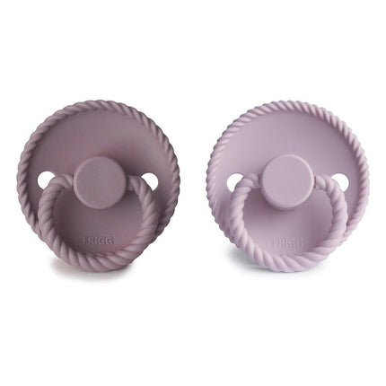 Frigg Speen Maat 1 Rope Tw. Mauve/Soft Lilac Silicone 2 - Pack koop je bij Babywinkel
