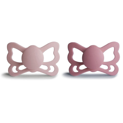 Frigg Speen Maat 2 Butterfly Blush/Cedar Silicone 2 - Pack koop je bij Babywinkel