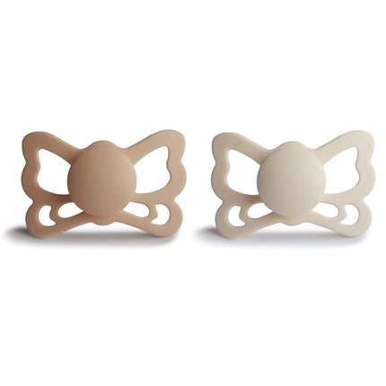 Frigg Speen Maat 2 Butterfly Silky Satin/Cream Silicone 2 - Pack koop je bij Babywinkel