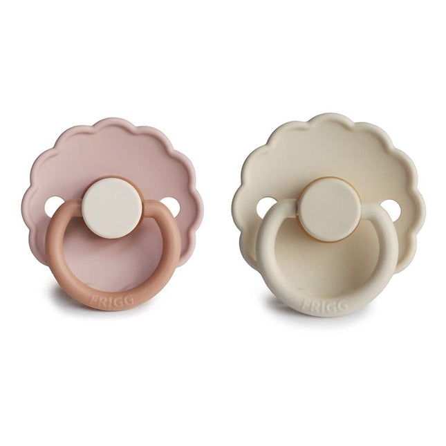 Frigg Speen Maat 2 Daisy Blooming Biscuit/Cream Silicone 2 - Pack koop je bij Babywinkel