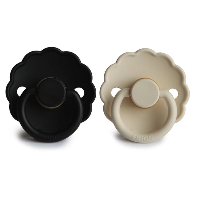 Frigg Speen Maat 2 Daisy Cream/Jet Black Silicone 2 - Pack koop je bij Babywinkel
