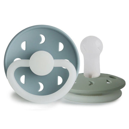 Frigg Speen Maat 2 Moon Night Stone Blue/Sage Silicone 2 - Pack koop je bij Babywinkel