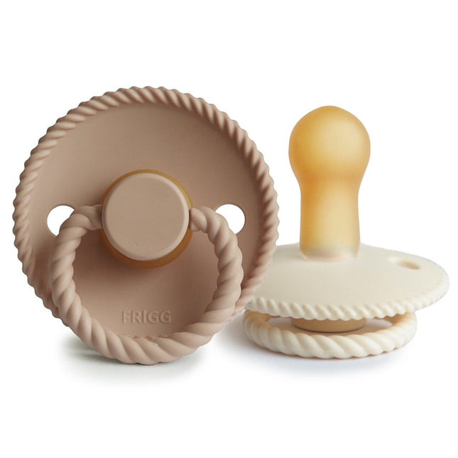 Frigg Speen Maat 2 Rope Cream/Croissant Latex 2 - Pack koop je bij Babywinkel