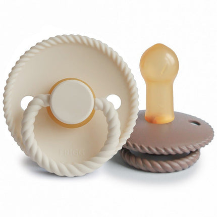 Frigg Speen Maat 2 Rope Cream/Sepia Latex 2 - Pack koop je bij Babywinkel