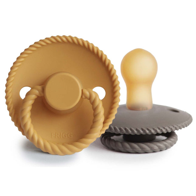 Frigg Speen Maat 2 Rope H.Gold/Portobello Latex 2 - Pack koop je bij Babywinkel