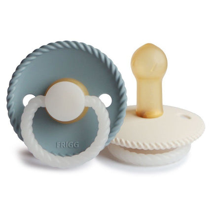 Frigg Speen Maat 2 Rope Night Stone Blue/Cream Latex 2 - Pack koop je bij Babywinkel