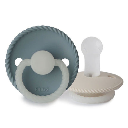 Frigg Speen Maat 2 Rope Night Stone Blue/Cream Silicone 2 - Pack koop je bij Babywinkel